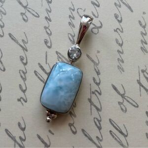 Elegant Sterling Silver and Blue Larimar Pendant